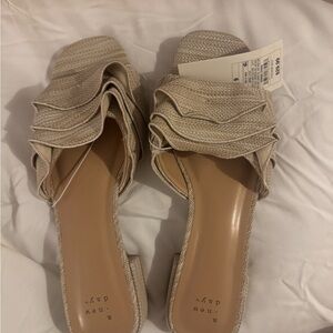 Target Beige Textured Mules